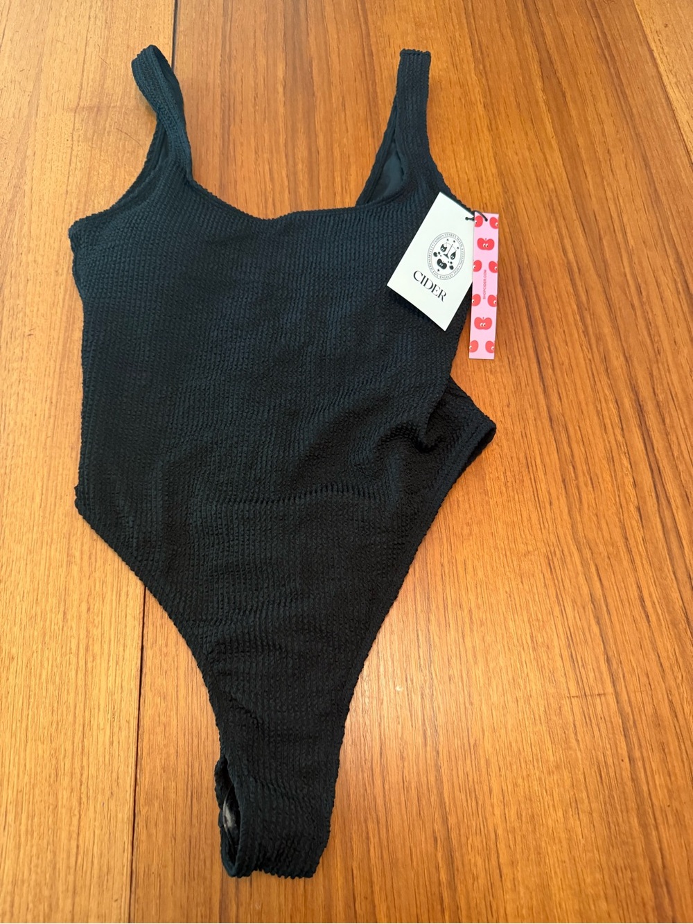 Cider Black One-Piece Swimsuit Sz M